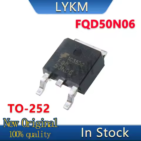 10/PCS New FQD50N06 50A 60V N Channel 50N06 TO 252 MOS field effect tube In Stock