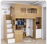 🌲支持訂製尺寸 上床下櫃loft bed with desk underneath 多功能高架床Multi-functional Combination Bed 高低床Children's bed 子