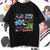 [Baju Kpop] Enhypen Graphic T-Shirt | Heeseung, Sunghoon, Sunoo, Jungwon, Jake, Jay, Niki | 100% Cot