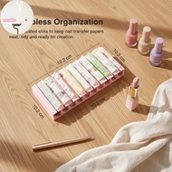 XOITR 10 Grid Nail Art Transfer Paper Organizer 3D Printed Display Box Colorful Storage Solution for