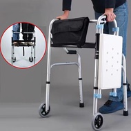 Adult walker Stainless steel walker crutch cane stick tungkodthe for elderly Handicapped walker Elderly Stainless Steel Folding Torque Walker Crutches Four-corner Elderly Walker