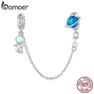 Bamoer 925 Sterling Sliver Charms Beads Safety Chain Astronauts Design Diy For Bracelet Gifts For Wo