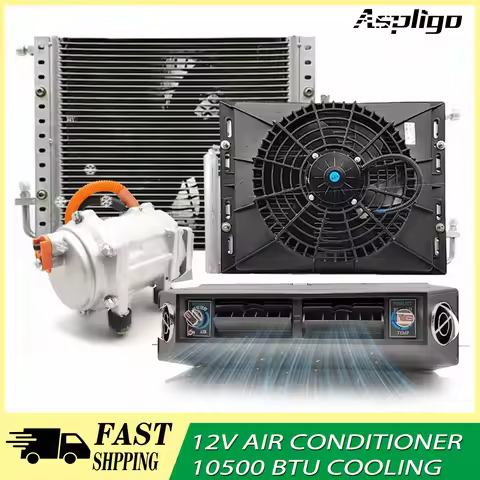Aspligo 404 12V 10500 Car Air Conditioner Underdash Automotive AC for Truck/Camper/Van/Motorhome Ene
