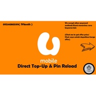 [SY8]Umobile prepaid direct topup/pin reload|RM5/RM10/RM15/RM20/RM30/RM35|1-10MINS done|manually top