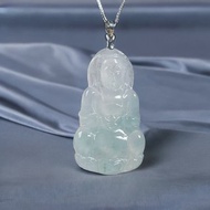 冰種翡翠觀音菩薩項鍊 14K金墜頭 | 天然緬甸玉翡翠A貨 | 送禮