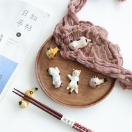 日式貓咪筷托創意陶瓷筷架家用筷子架擺件可愛小貓筷枕精致筷子托