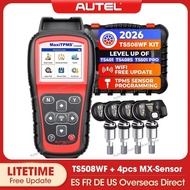 RL2Y Autel MaxiTPMS TS508WF KIT TPMS Diagnostic Tool Via 4pcs Autel MX-sensors, OBD2 TPMS Relearn To