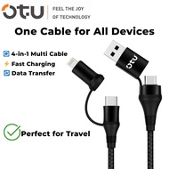 OTU DL-13F 4-in-1 Fast Charging Cable | One Cable for All Devices | USB-A & USB-C to Type-C & L| DL-