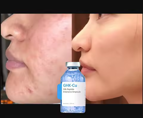 Skin Firm Elasticity Serum GHK-Cu Blue Copper Silk Peptide Ampoule Serum Moisturizing Firm Revitaliz