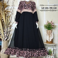 Dress Muslim Renda / gamis renda / ceruti renda bunga gamis ceruti ful puring