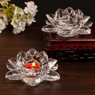 Lotus email crystal clear glass candle holder Buddhist altar candlestick candle light dinner candle