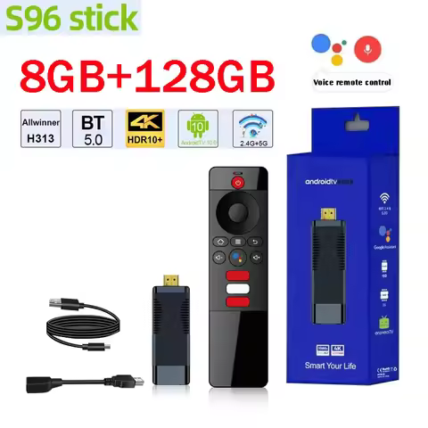 S96 TV Stick AllWinner H313 Dual WiFi 5G 4G voice remote control Smart Android 10.0 HD 4K BT5.0 medi