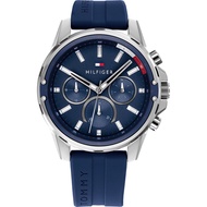 Tommy Hilfiger Mason Men Blue Dial Silicon Watch 1791791 Jam Tangan Lelaki