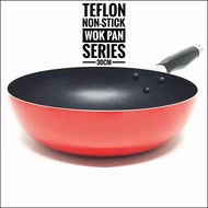 Yoshikawa 30cm Wok Pan Teflon Anti Stick Frying Pan Deep Pot