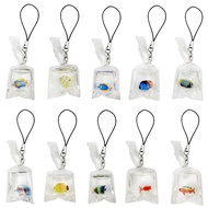 Simulation Resin Ocean Tropical Fish Mobile Phone Strap Creative Phone Case Car Key Jewelry Ornament