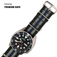 Nato Strap Premium Watch Strap Black Navy Grey James Bond - PN75
