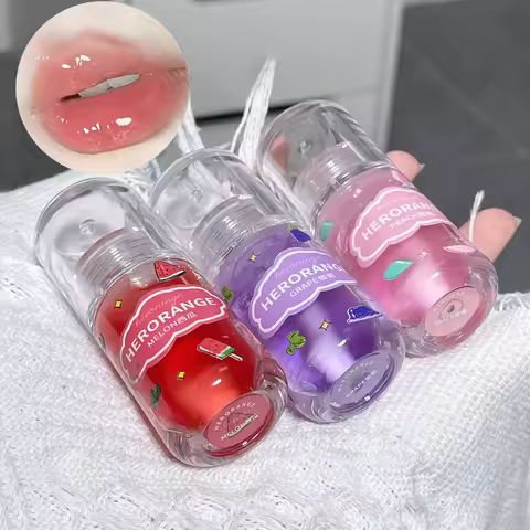 1/3Pcs Grape Glass Lip Gloss Non-sticky Lip Oil Long-lasting Moisturizing Plumping Korean Lip Care S