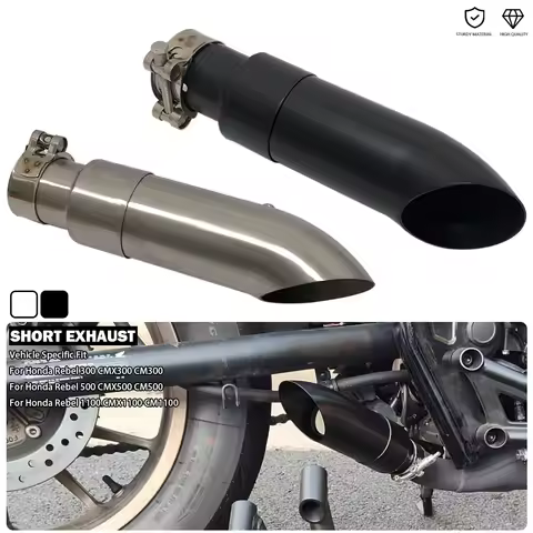 Slip-On Short GP Exhaust Slip On Mufflers With DB Killer Fit For Honda Rebel 1100 CMX 500 CM 300 CMX