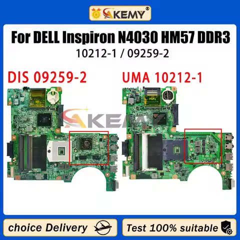 AKEMY For DELL Inspiron N4030 Laptop Motherboard 05259-2 10212-1 48.4EK19.011 Mainboard HM57 DDR3 CN