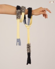 CUPPA - SPAGHETTI Mini Scarf (2 สี) Cuppa x Pimwa ผ้าพันคอไหมพรม ผสมเส้นด้ายพิเศษหลายเทกซ์เจอร์ สลับ