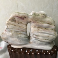 Lucky natural feng shui stone Height 40, weight 25kg, Clear shaped calcite stone (bum wing shape)