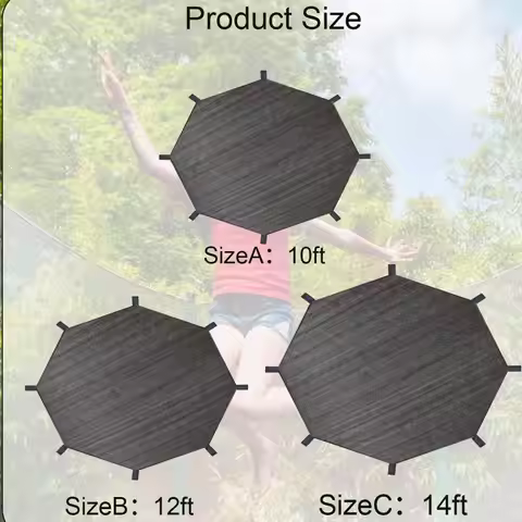 Trampoline Shade Top Cover Sun Protection Cover 16 ft Easy Install Protector Backyard Canopy for 12
