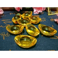 Golden Lucky Glass Ingot / Yuan Bao 3.5cm / 35mm (8pcs) 琉璃元宝-8粒
