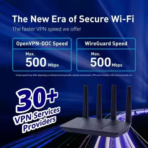 GL-MT6000 WiFi 6 Gaming Router with Dual 2.5G Ports for Fiber VPN Long Range Home Business