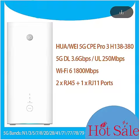 Unlocked 5G CPE Pro 3 H138-380 5G n1/n3/n5/n7/n8/n20/n28/n38/n40/n41/n71/n77/n78/n79 Wireless Home C