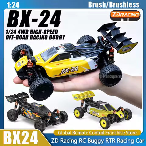 ZD Racing BX-24 RC Car 1:24 Brushless/Brush 4WD RC Buggy RTR ZDRacing BX24 with Aluminum Alloy Chass