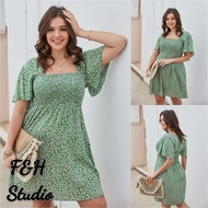 F&H 2602-XL-4XL Summer Plus Size Women Floral Print Casual Midi Dress