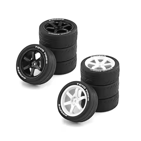 4pcs 68mm Rubber Tire Wheel Tyre 12mm Hex for Tamiya TT01 TT01E TT02 TT02B TA06 XV01 XV02 PTG-2 1/10