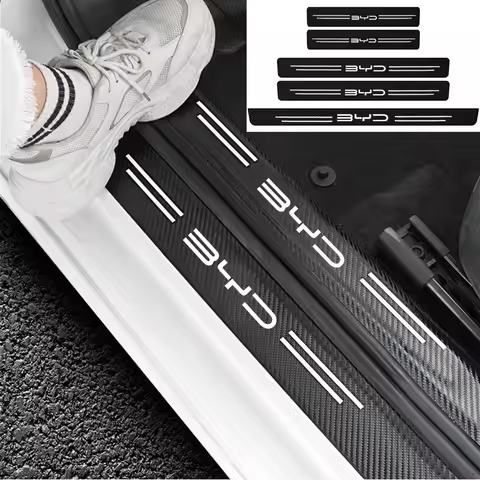 Car Door Sill Plate Protector Stickers For BYD M6 G3 G5 T3 13 F3 F0 S6 S7 E5 E6 L3 tang yuan atto3 s