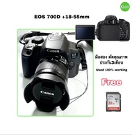 Canon 700D กล้อง +เลนส์ 18-55mm จอใหญ่ หมุนพับ ทัชสกรีน Full HD VDO ได้ มือสอง คัดคุณภาพ used เชื่อถ