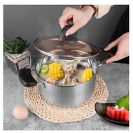 Steamer Soup Pot 20cm, 22cm, 24cm, 26cm Steamer Pot Steamer Stainless Glass Lid Steamer Set Stainless Steel Thick Steamer Soup Pot