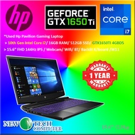 *Used / 2nd Hand HP Pavilion Gaming 15 Purple Laptop 10th Gen i7 16GB RAM 512GB SSD NVIDIA GEFORCE GTX1650Ti 1 Yr