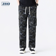 ZEKE B0052 Camouflage Cargo Pants Men lalaki Tactical Six PocketWorking Cargo Pant Plain Trouser