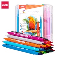 SWM Deli Felt Pen Emotion Colors Series Double Ended Water Color Pen Student Art Felt Pen 马克笔[Per Bo
