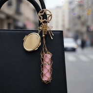 BLISS Net Pocket Lipstick Bag Keychain, Portable with Mirror Metal Mesh Bag Key Chain, Lipsalve Orga