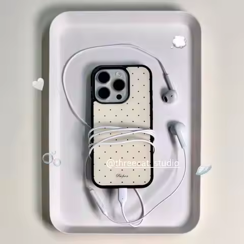 Korean Ins Style Simple Black Polka Dots Phone Case For iPhone 16 15 14 13 12 11 Pro Max MIni Xr X X