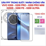 PPF stickers for Vivo X200, X200 Pro, X200 Pro Mini, X200S, X200 Fe, X200 Ultra with full back, scre
