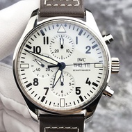 Iwc/pilot White Face Chronograph Automatic Mechanical Men's Watch IW377725