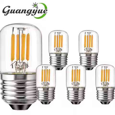 T28 LED Tubular Light Bulb E26 E27 Clear Glass 1W 3W 2700K Vintage Dimmable Filament Bulbs Chandelie
