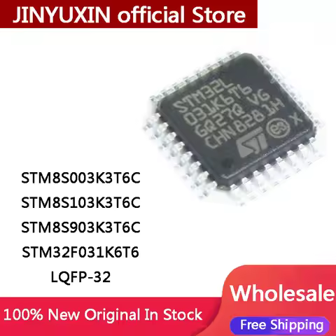 5Pcs New STM8S003K3T6C STM8S103K3T6C STM8S903K3T6C STM32F031K6T6 LQFP-32 IC Chip In Stock Wholesale