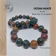 Natural Ocean Agate Bracelet  12 to 14mm+-