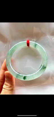 冰種翡翠天然翡翠玉鐲A玉手鐲 玉鈪 • 冰種飄花翡翠圓鐲