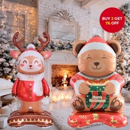 1Pc 59 Inch Stand Pedestal Christmas Theme Elk Bear Tree Car Shape Balloons Christmas Decorations Fo