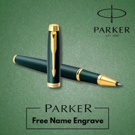 Original Parker IM Vintage Green with Gold Trim Rollerball Pen 0.7mm with Name Engraving