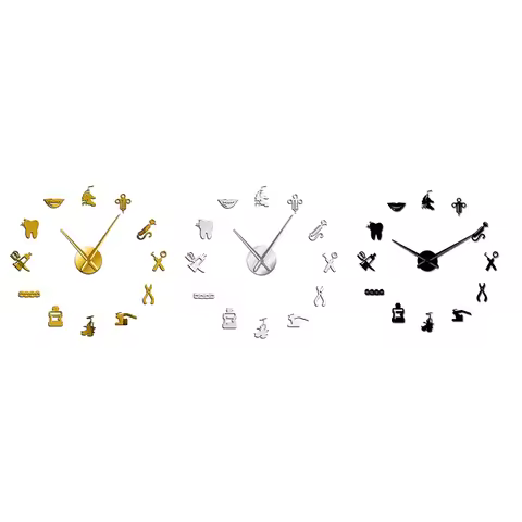 Promotion! Dentist DIY Giant Wall Clock Oversized Wall Clock Big Needle Mirror Dentist Office Decor 