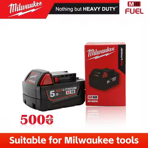 Original Milwaukee M18 Battery milwaukee 18V 5Ah 6Ah Rechargeable Battery for Milwaukee Tool M18B6 4